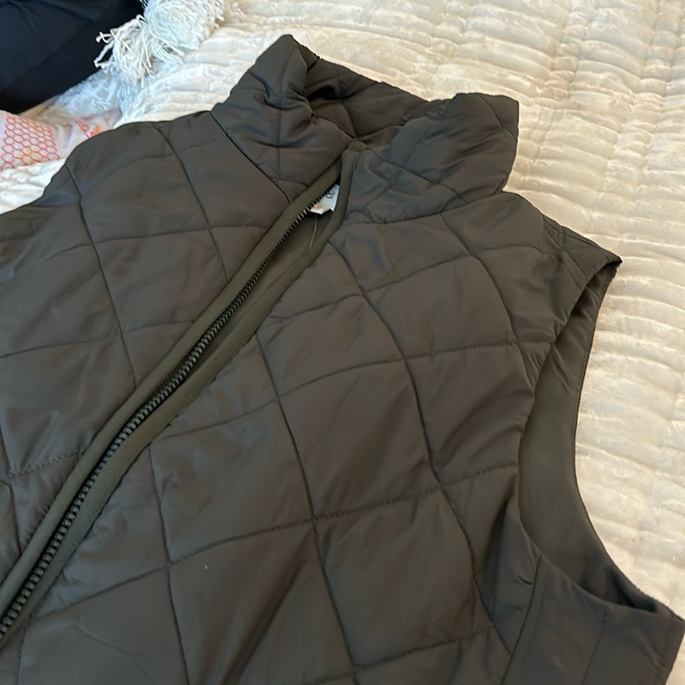 Ladies vest, army green by Lou & Grey